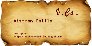 Vittman Csilla névjegykártya